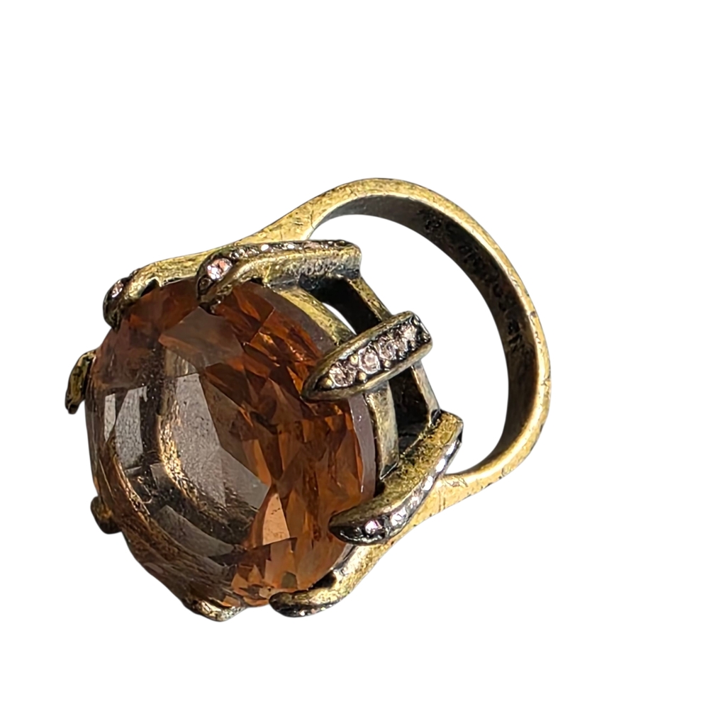 Gold and Brown Statement Ring